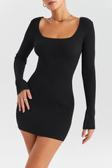 Mistress Rocks Black Ribbed Knit Mini Dress - SALE