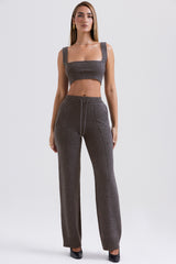 Yalina Charcoal Cashmere Blend Trousers - SALE