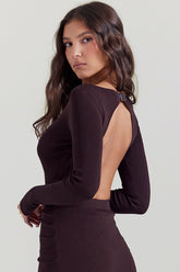 Inoe Espresso Open Back Bodysuit - SALE