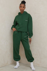 Sky Green Fleece Back Jogging Trousers
