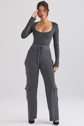 Tea Charcoal Knitted Utility Trousers - SALE