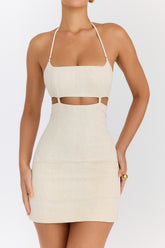 Mistress Rocks Butterscotch Cutout Halter Mini Dress - SALE