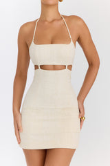 Mistress Rocks Butterscotch Cutout Halter Mini Dress - SALE