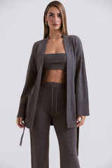 Alaia Charcoal Cashmere Blend Belted Cardigan - SALE