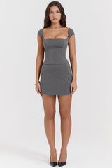 Rowena Grey Lace Back Corset