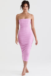 Tana Pink Strapless Corset Midi Dress