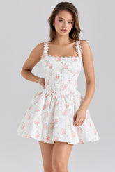 Sade Rose Print Stretch Cotton Mini Dress