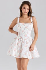 Sade Rose Print Stretch Cotton Mini Dress