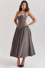 Coquette Smoke Halter Midi Dress