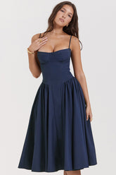 Samaria French Navy Corset Sundress