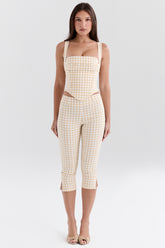 Carella Gingerbread Gingham Capri Trousers