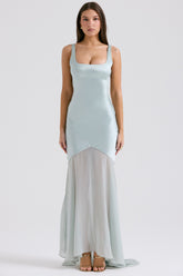 Vittoria Pistachio Chiffon Floor Length Gown