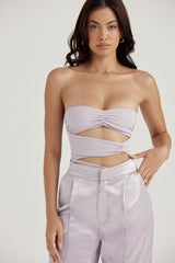 Joie Grey Flower Trimmed Bodysuit