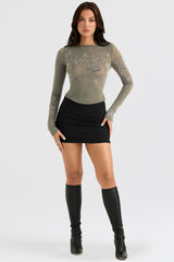 Nisha Black Sculpting Mini Skirt