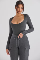 Marianna Charcoal Loungewear Bodysuit - SALE
