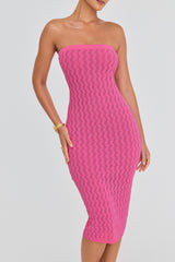 Mistress Rocks Candy Floss Knit Strapless Midi Dress - SALE