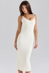 The Hourglass Ivory Midi Bandage Dress