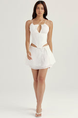 Orla White Chiffon Strappy Corset