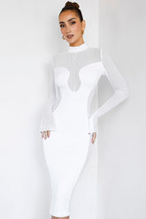 ValourMistress Rocks White Panelled Midi Dress - SALE