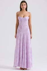 Seren Orchid Floral Lace Back Maxi Dress