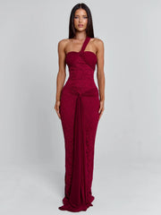 IRMA MAXI DRESS BURGUNDY