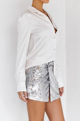 Mistress Rocks Silver Sequin Mini Skirt - SALE