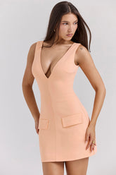 Olympia Sorbet Plunge Mini Dress