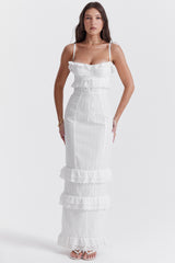 Eve White Broderie Maxi Dress