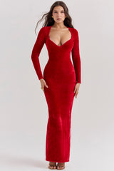 Aria Scarlet Chenille Sweetheart Dress