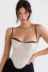 Luette Beige Satin Underwired Corset