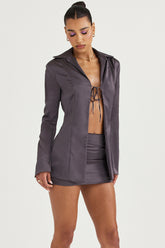 Catalina Shadow Satin A-Line Mini Skirt