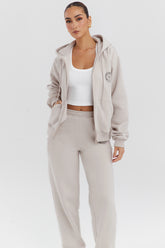 Mirage Cloud Cotton Fleece-Back Zip Through Hoodie