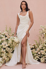 Delphine Ivory Draped Corset Bridal Gown - Limited Edition