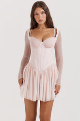 Vivi Soft Peach Corset Mini Dress