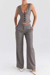 Mistress Rocks Brown Check Trousers - SALE