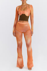 Mistress Rocks Orange Ombre Flared Trousers - SALE