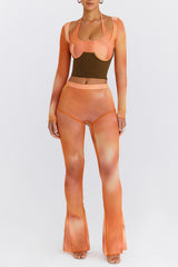 Mistress Rocks Orange Ombre Flared Trousers - SALE