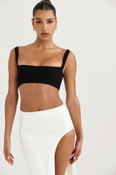 Luciana Black Pleated Bandeau Top