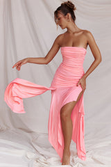 Ivana Apricot Gathered Asymmetric Dress