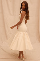 Amore Vintage Cream Dropped Waist Midi Dress