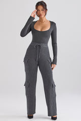 Tea Charcoal Knitted Utility Trousers - SALE