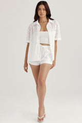 Mae White Broderie Anglaise Shorts