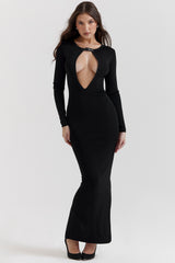 Keeya Black Knit Maxi Dress