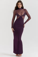 Safiya Black Grape Maxi Dress