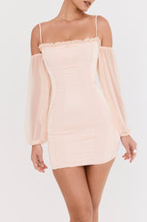 Mistress Rocks Peach Off Shoulder Mini Dress - SALE