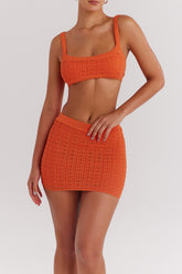 Mistress Rocks Tangerine Dainty Knit Mini Skirt - SALE
