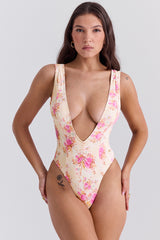Martinique Floral Print Plunge Swimsuit
