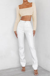 Mistress Rocks Off White Vinyl Trousers - SALE