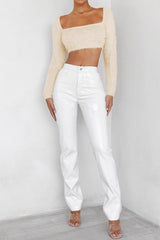 Mistress Rocks Off White Vinyl Trousers - SALE