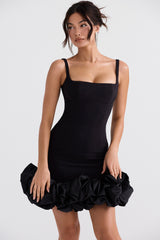 Lilou Black Ruffle Hem Dress